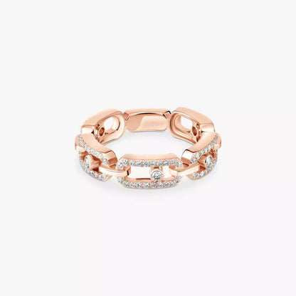 [Clara Jewely]Move Link Pave_-Set Diamond Ring in Gold