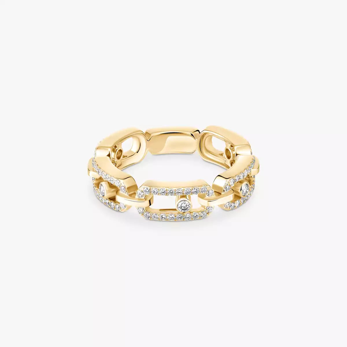 [Clara Jewely]Move Link Pave_-Set Diamond Ring in Gold