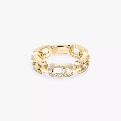 [Clara Jewely]Move Link Pave_-Set Diamond Ring in Gold
