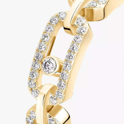 [Clara Jewely]Move Link Pave_-Set Diamond Ring in Gold
