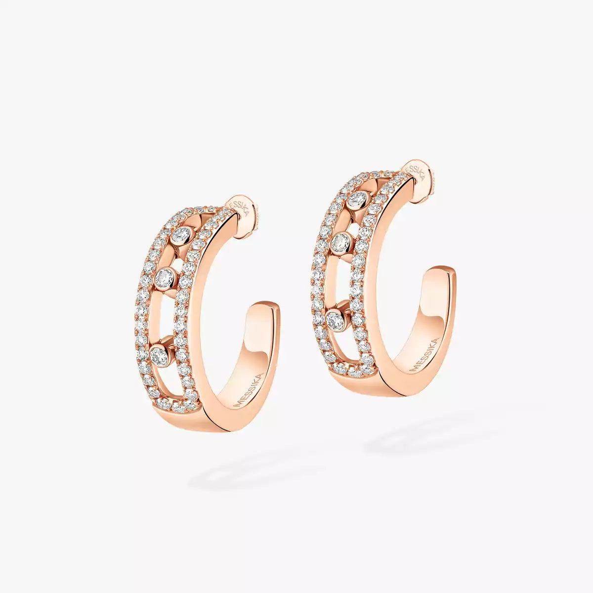 [Clara Jewely]Diamond Pave_ Hoop Earrings Move