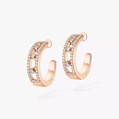 [Clara Jewely]Diamond Pave_ Hoop Earrings Move