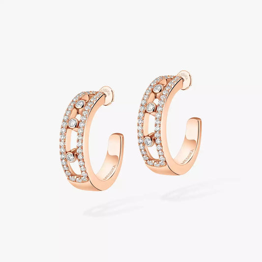 [Clara Jewely]Diamond Pave_ Hoop Earrings Move