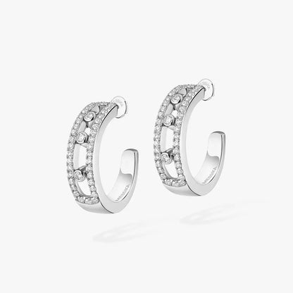 [Clara Jewely]Diamond Pave_ Hoop Earrings Move