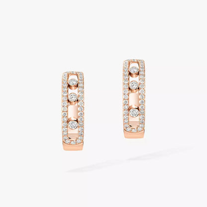 [Clara Jewely]Diamond Pave_ Hoop Earrings Move