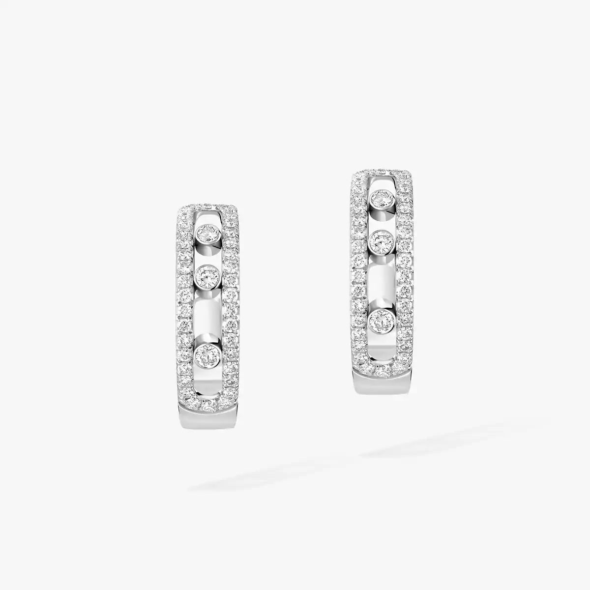 [Clara Jewely]Diamond Pave_ Hoop Earrings Move
