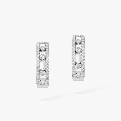 [Clara Jewely]Diamond Pave_ Hoop Earrings Move