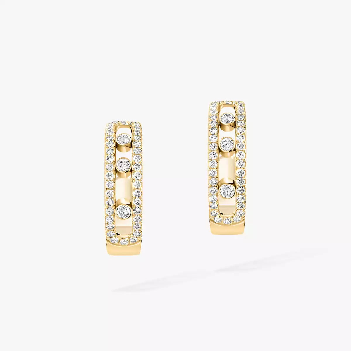 [Clara Jewely]Diamond Pave_ Hoop Earrings Move