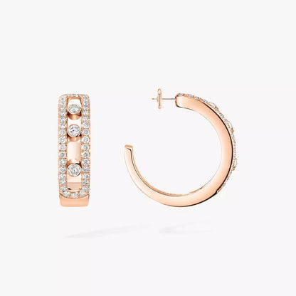 [Clara Jewely]Diamond Pave_ Hoop Earrings Move