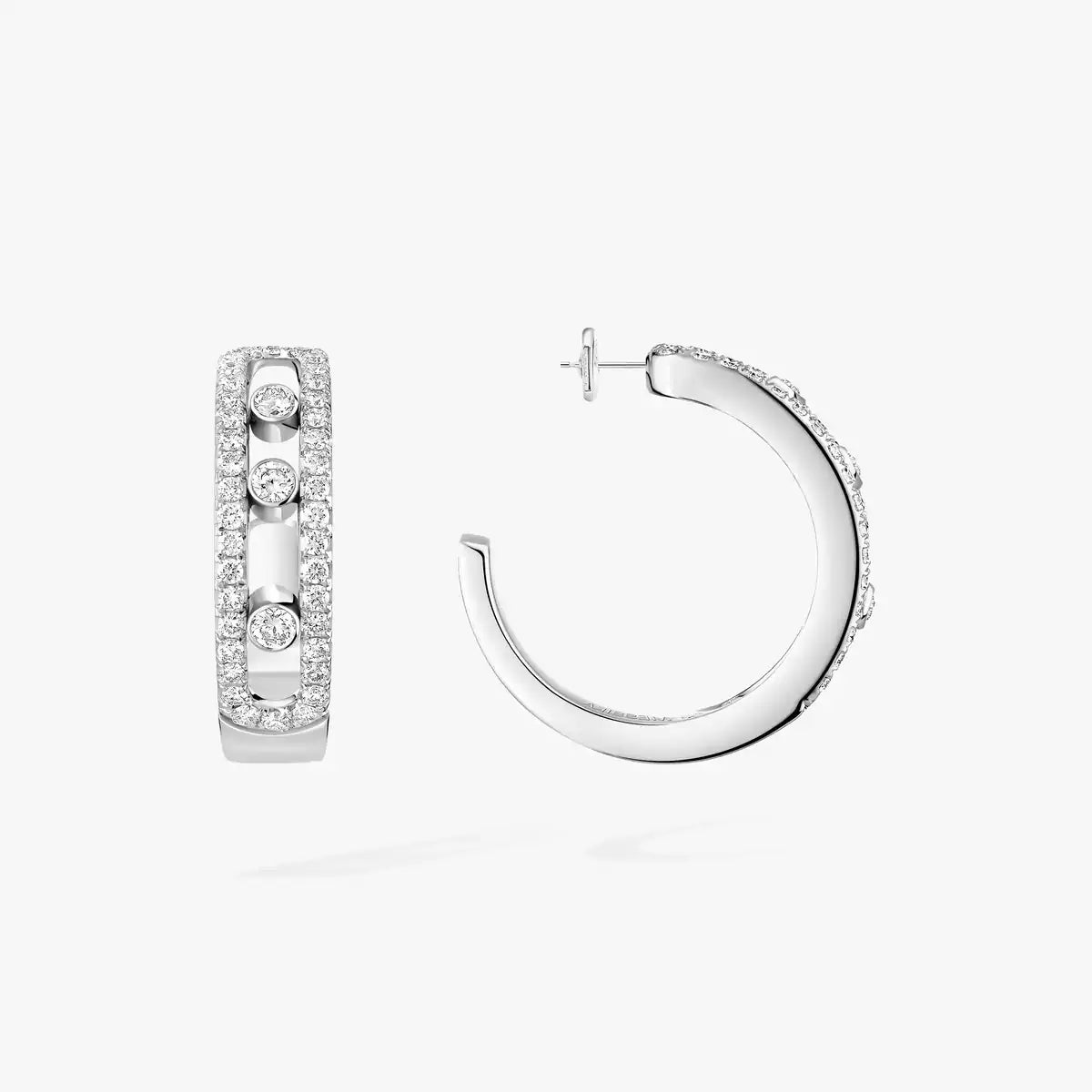 [Clara Jewely]Diamond Pave_ Hoop Earrings Move