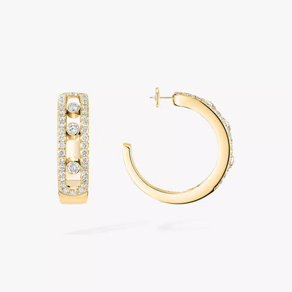 [Clara Jewely]Diamond Pave_ Hoop Earrings Move