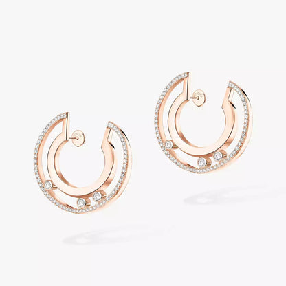 [Clara Jewely]Move Romane Small Diamond Hoop Earrings