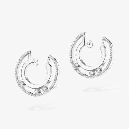 [Clara Jewely]Move Romane Small Diamond Hoop Earrings