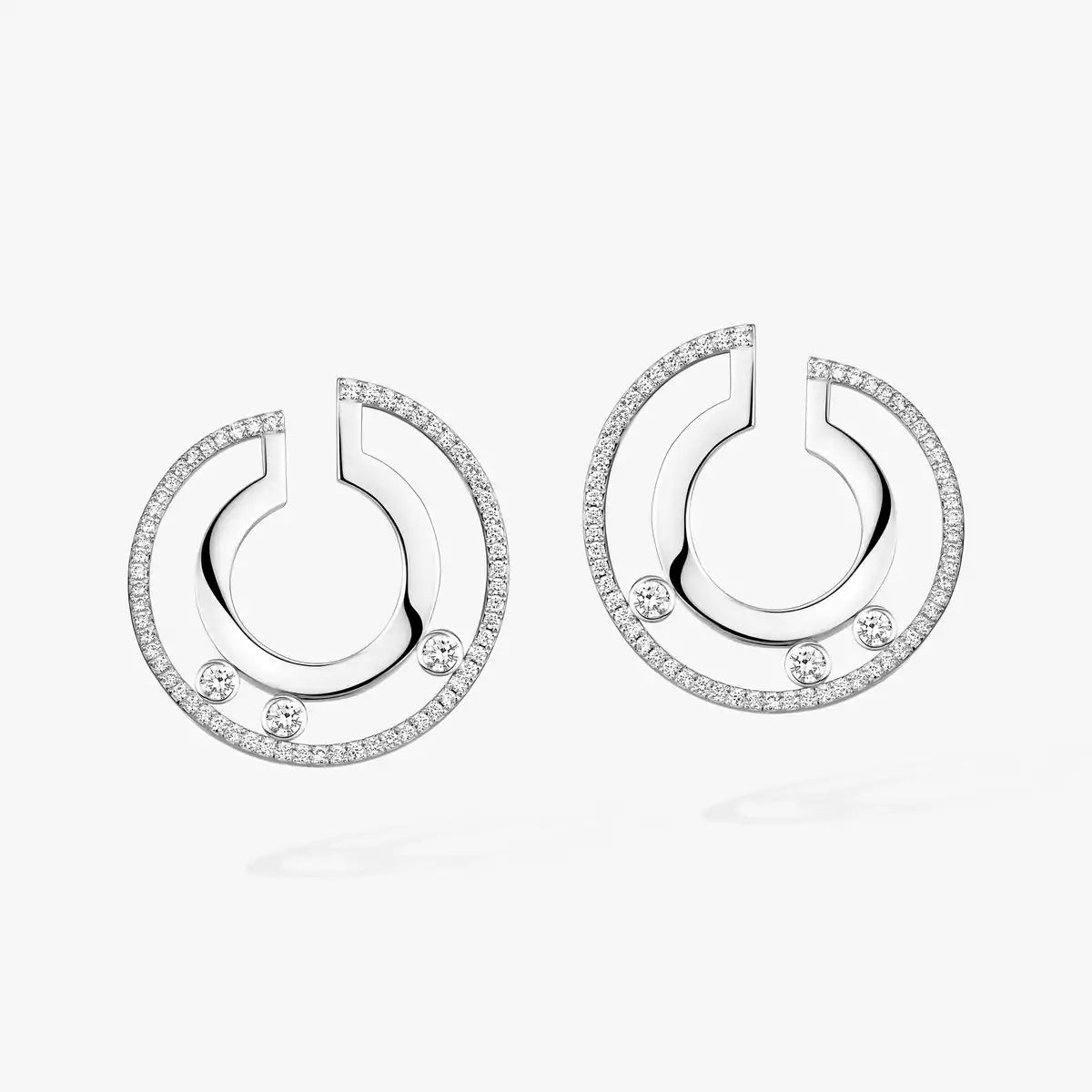 [Clara Jewely]Move Romane Small Diamond Hoop Earrings