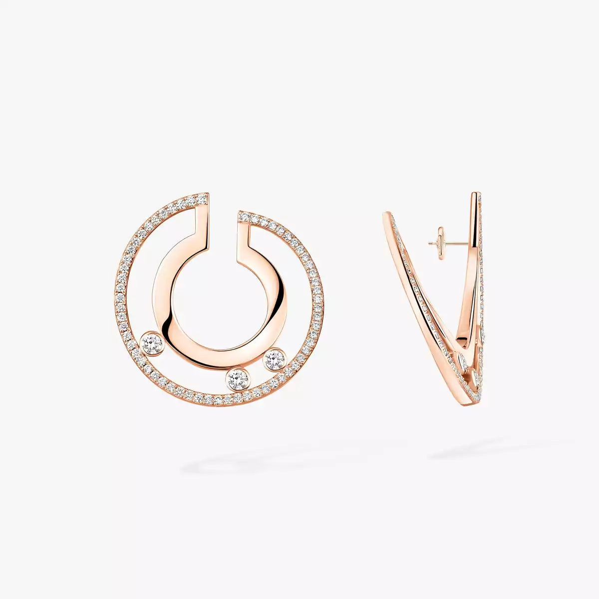[Clara Jewely]Move Romane Small Diamond Hoop Earrings
