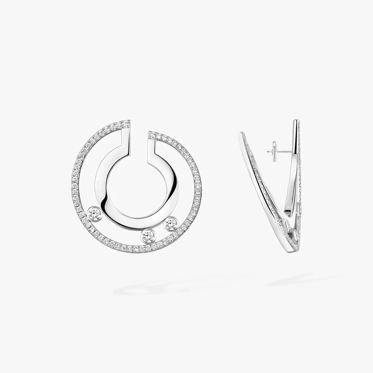 [Clara Jewely]Move Romane Small Diamond Hoop Earrings