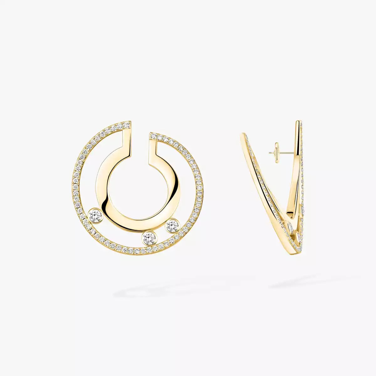 [Clara Jewely]Move Romane Small Diamond Hoop Earrings
