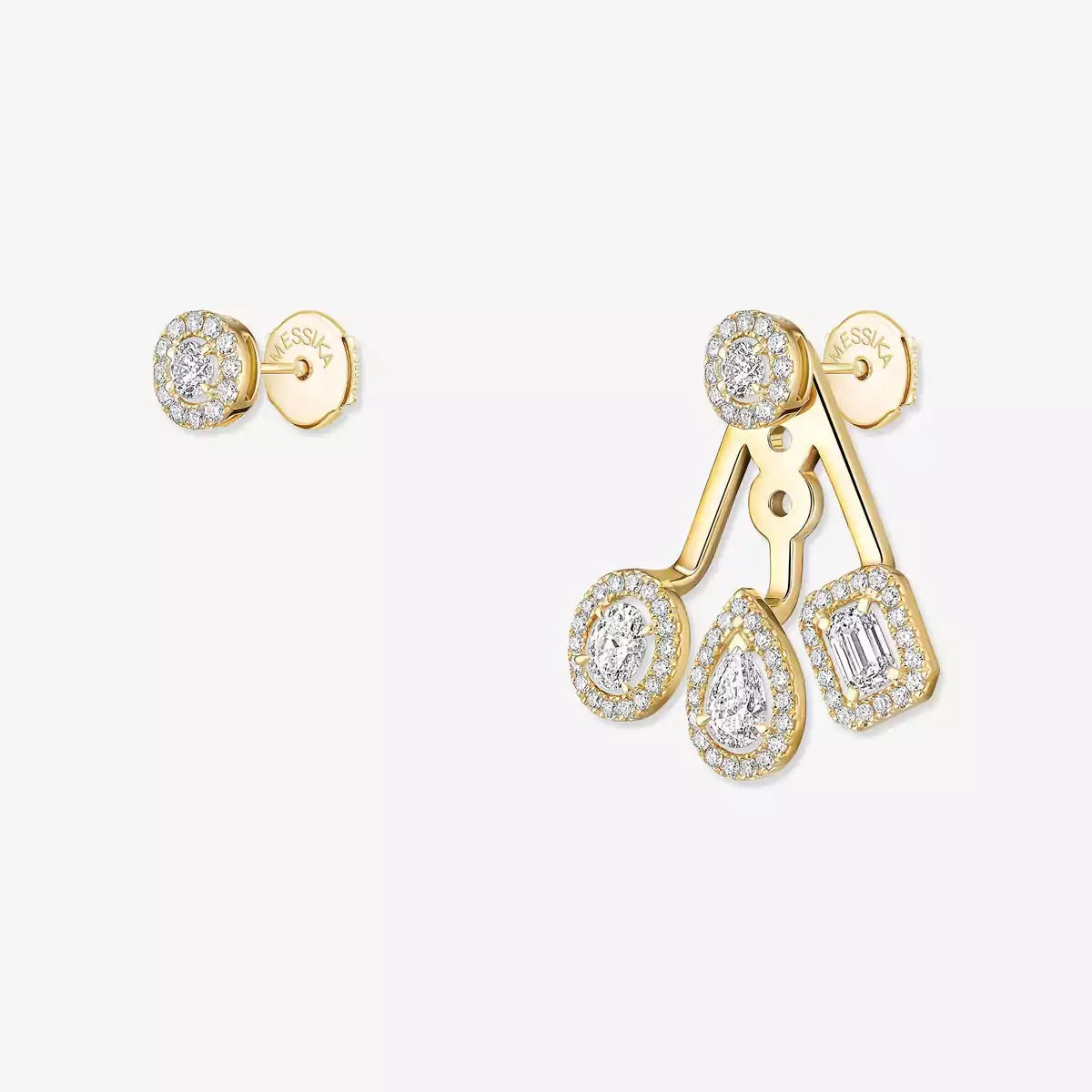 [Clara Jewely] My Twin Trio  Diamond Earrings