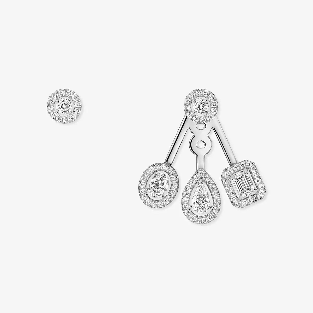 [Clara Jewely] My Twin Trio  Diamond Earrings