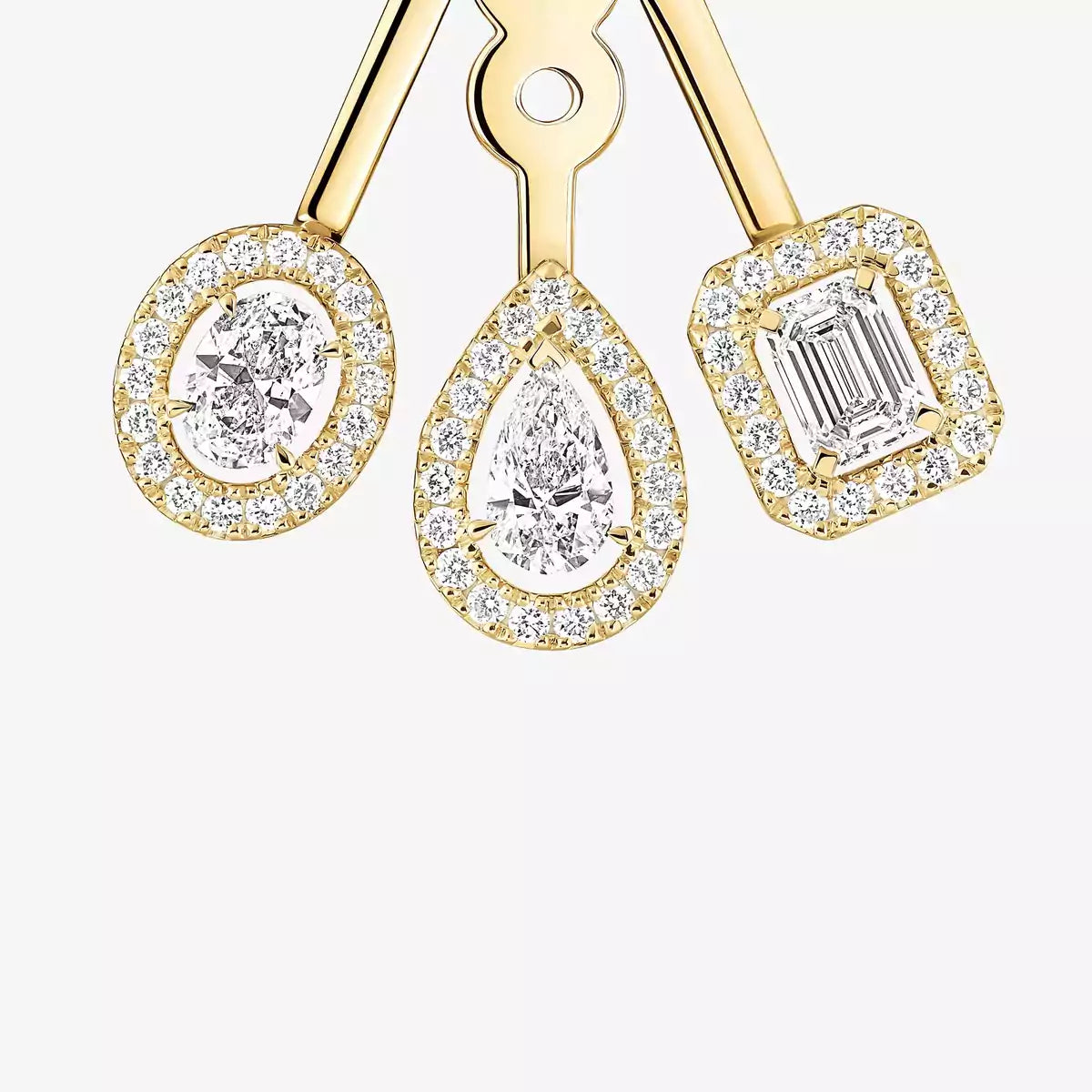 [Clara Jewely] My Twin Trio  Diamond Earrings