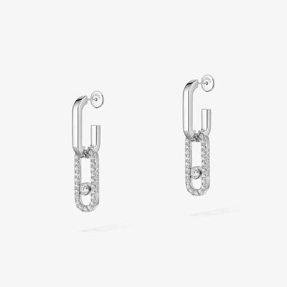 [Clara Jewely]Move Link Diamond Earrings