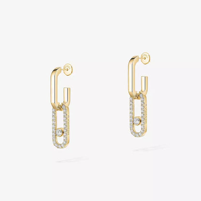 [Clara Jewely]Move Link Diamond Earrings