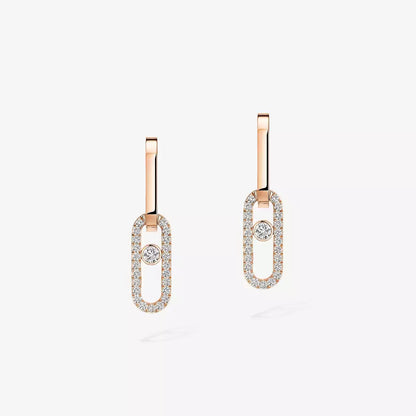 [Clara Jewely]Move Link Diamond Earrings