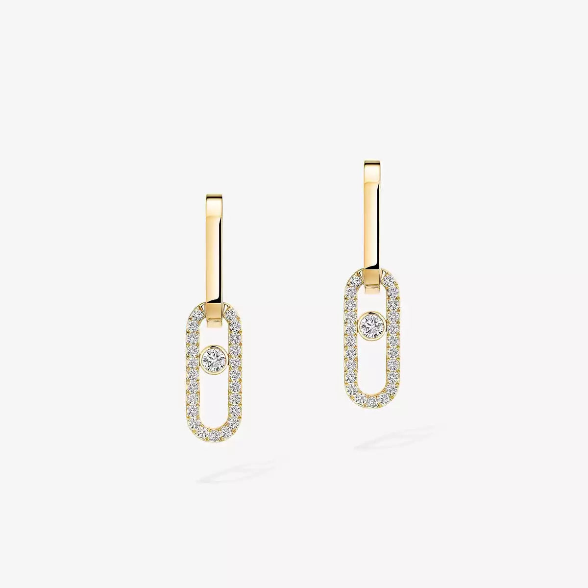 [Clara Jewely]Move Link Diamond Earrings