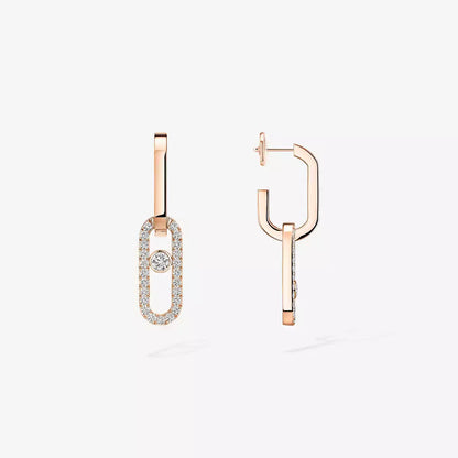 [Clara Jewely]Move Link Diamond Earrings
