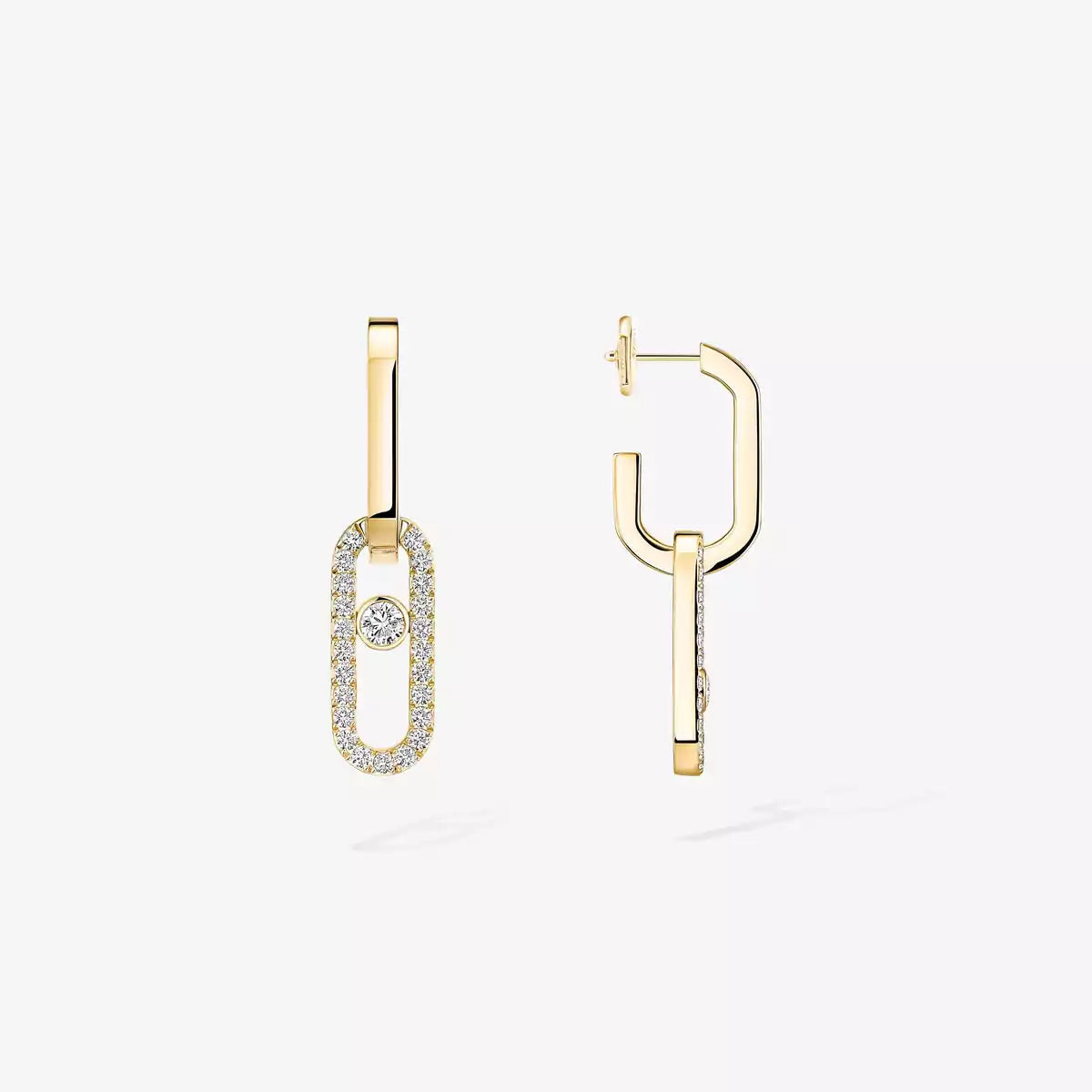 [Clara Jewely]Move Link Diamond Earrings