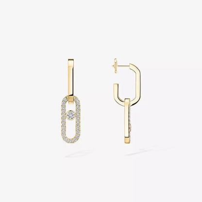[Clara Jewely]Move Link Diamond Earrings