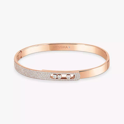 [Clara Jewely]Move Noa Rose Gold Pav茅 Diamond Bangle Bracelet