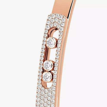 [Clara Jewely]Move Noa Rose Gold Pav茅 Diamond Bangle Bracelet