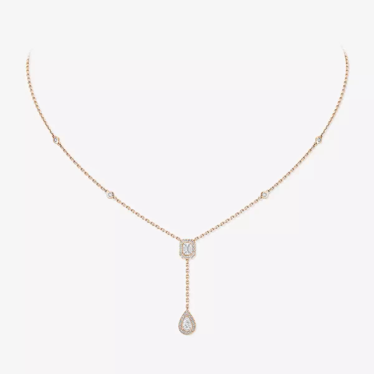 [Clara Jewely]Gold Diamond Tie Necklace