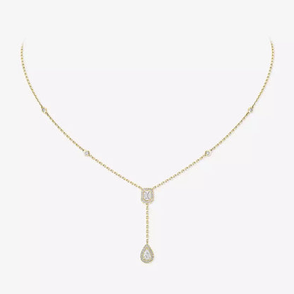 [Clara Jewely]Gold Diamond Tie Necklace