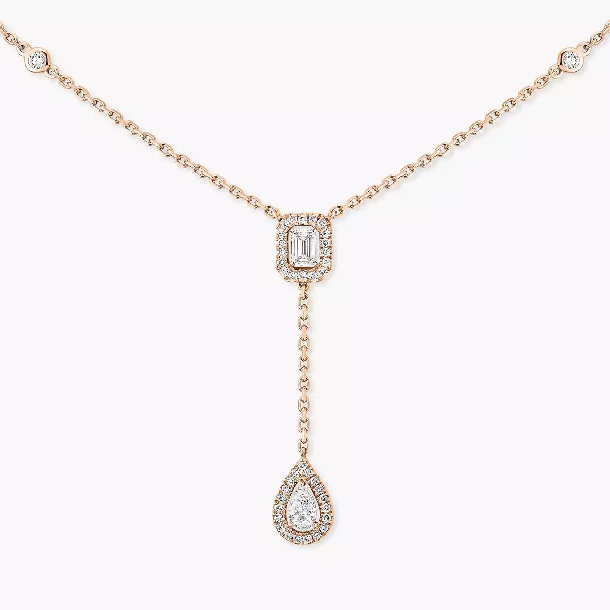 [Clara Jewely]Gold Diamond Tie Necklace