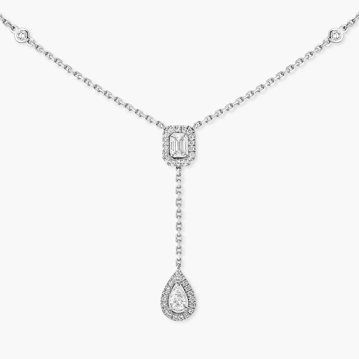 [Clara Jewely]Gold Diamond Tie Necklace