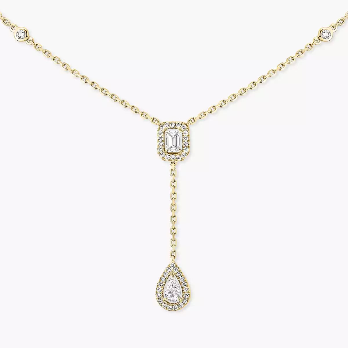 [Clara Jewely]Gold Diamond Tie Necklace
