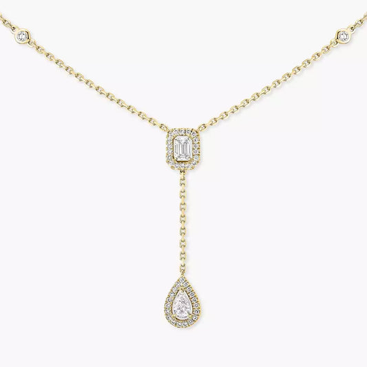 [Clara Jewely]Gold Diamond Tie Necklace