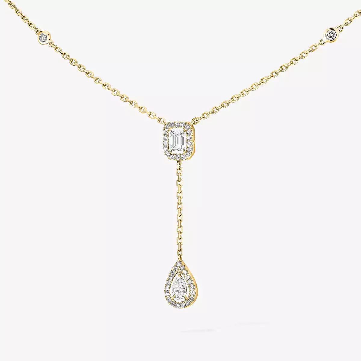 [Clara Jewely]Gold Diamond Tie Necklace