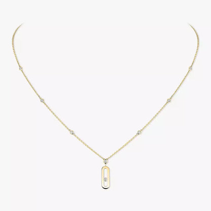 [Clara Jewely] Move Uno Gold Diamond Long Necklace