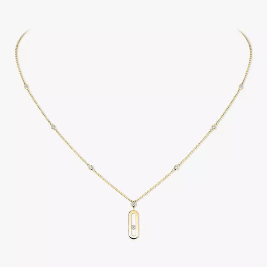 [Clara Jewely] Move Uno Gold Diamond Long Necklace