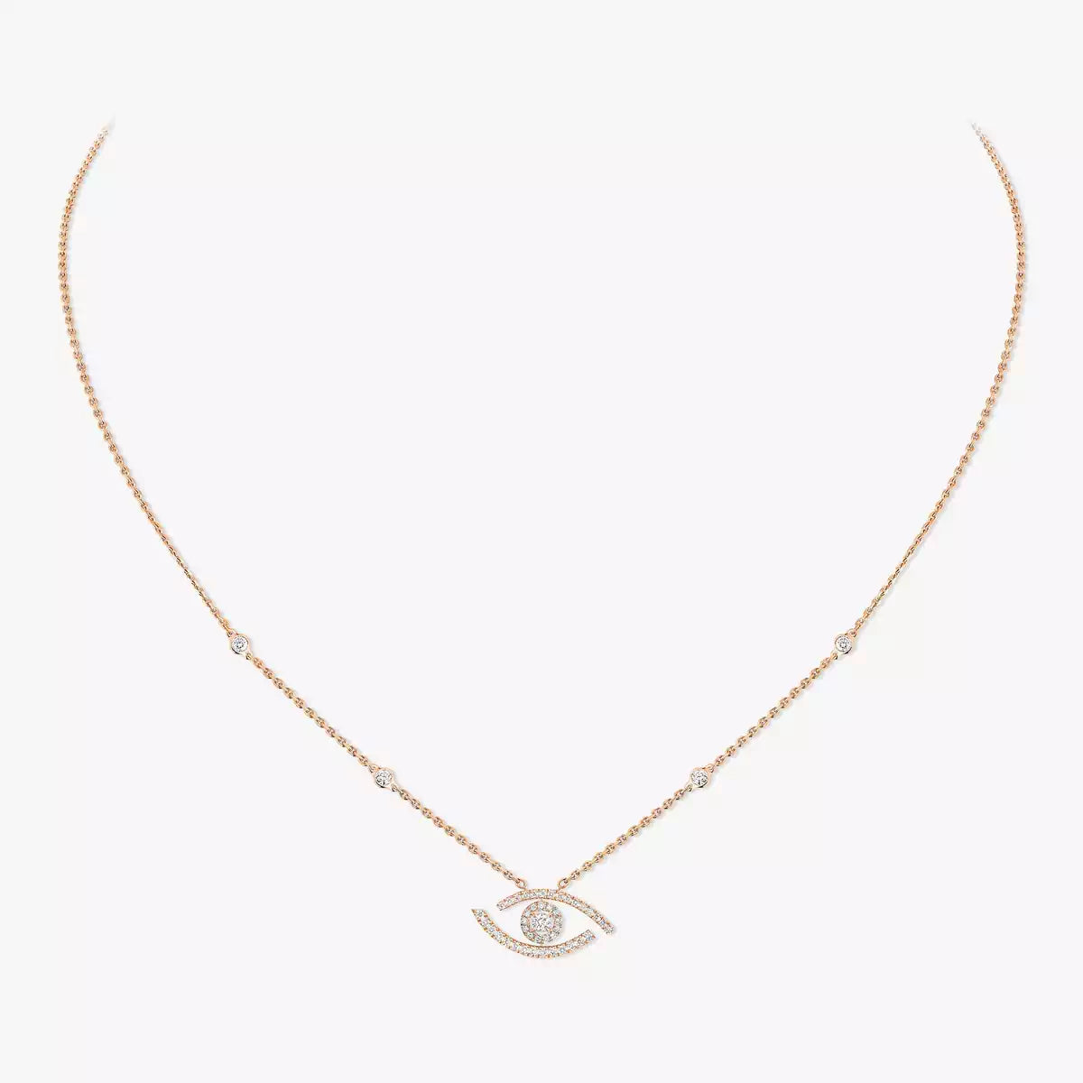 [Clara Jewely]Pave_ Diamond Necklace Lucky Eye