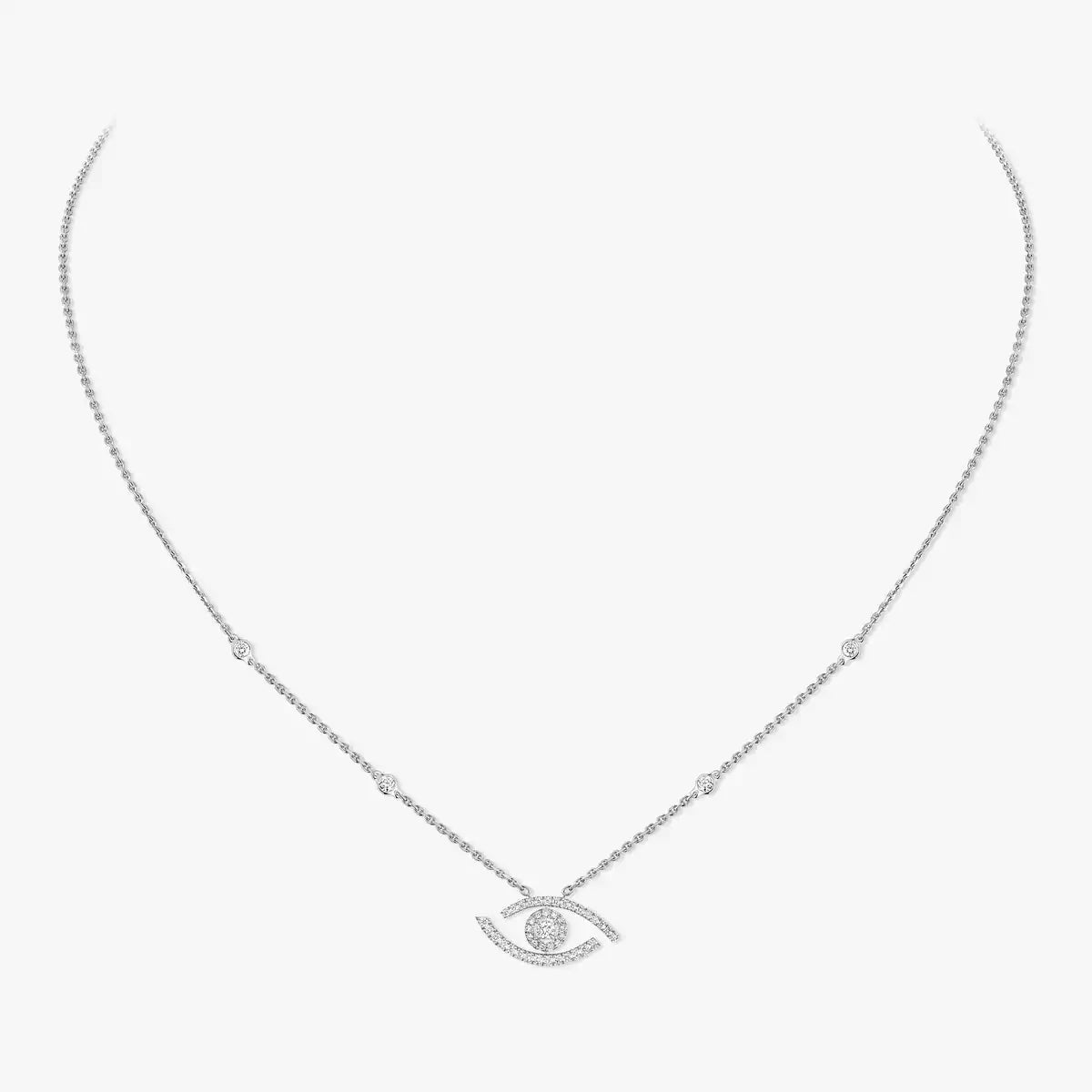 [Clara Jewely]Pave_ Diamond Necklace Lucky Eye