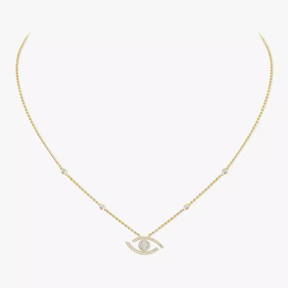 [Clara Jewely]Pave_ Diamond Necklace Lucky Eye