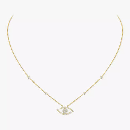 [Clara Jewely]Pave_ Diamond Necklace Lucky Eye