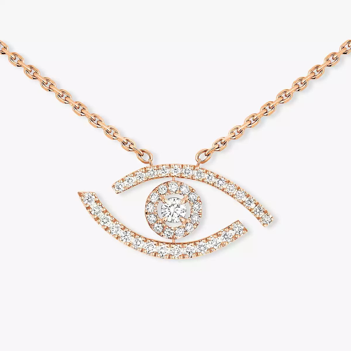 [Clara Jewely]Pave_ Diamond Necklace Lucky Eye