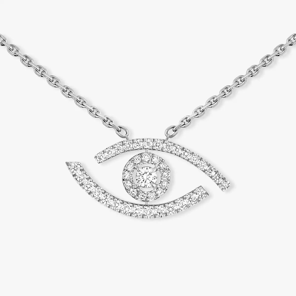 [Clara Jewely]Pave_ Diamond Necklace Lucky Eye