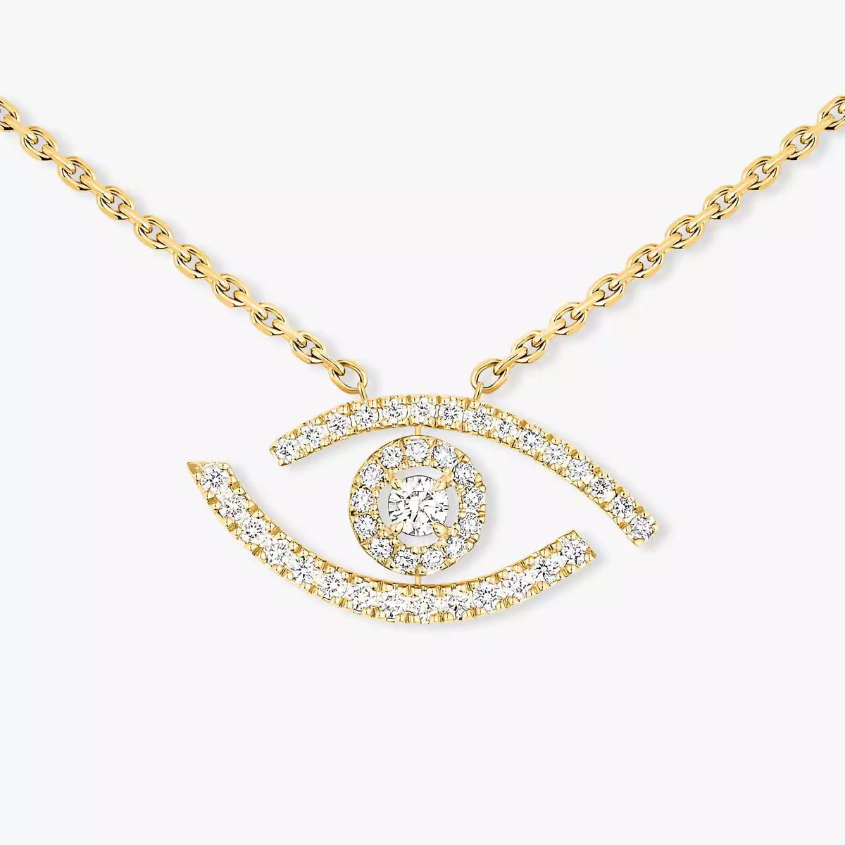 [Clara Jewely]Pave_ Diamond Necklace Lucky Eye