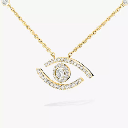 [Clara Jewely]Pave_ Diamond Necklace Lucky Eye